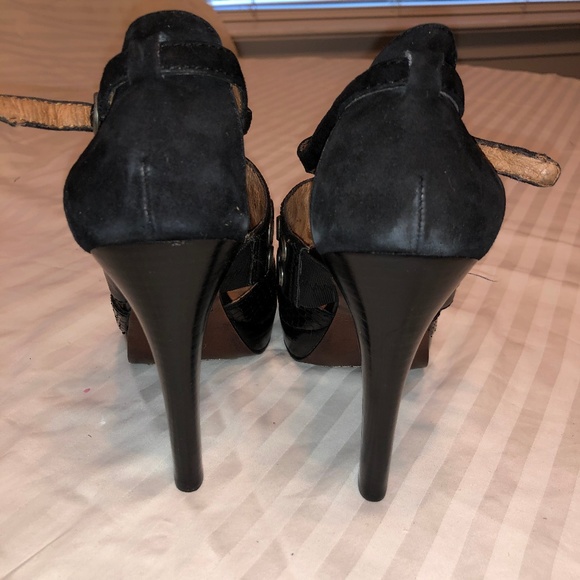 NEW! No 704B. black leather platforms - Picture 4 of 5